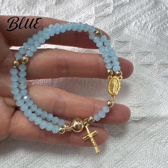 Devotional Bead Bracelet Rosary Magnetic Closure Handmade Christian Prayer Beads