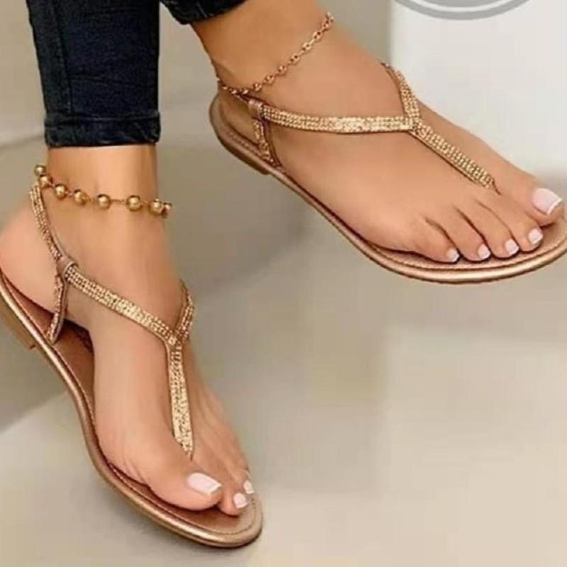 Women's Sandals Clip Toe Ladies Shoes T-tied Ankle Strap Large Size Femmes Sandales Beach Casual Female Summer  Footwear New