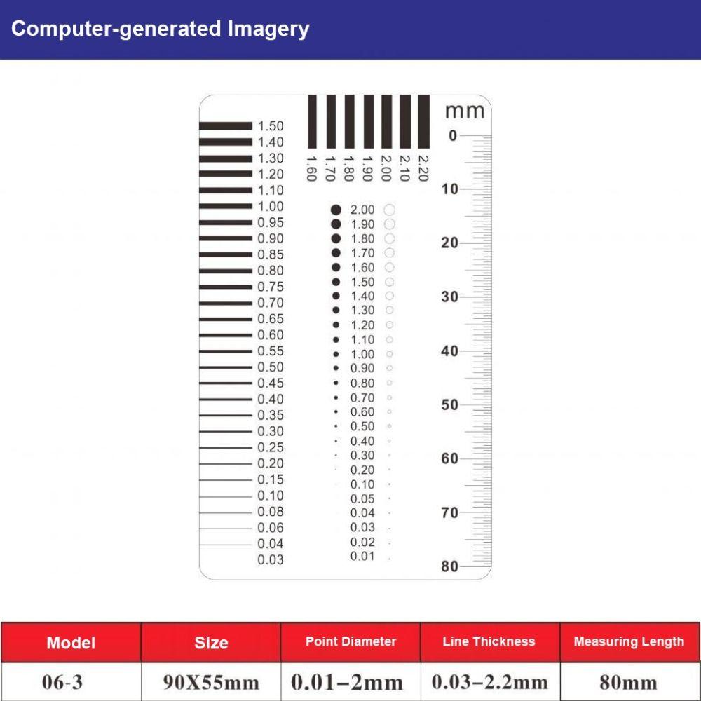 Plastic Crack Width Gauge Transparent Spot Inspection Ruler Manufacturing
