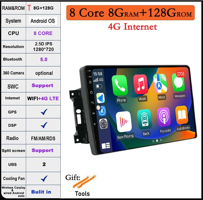 10 Inch For Jeep Wrangler 3 JK 2007 - 2018 QLED DSP RDS Android 14 Car Radio Autoradio GPS Navigation Stereo