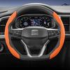 Suitable for Seat Sports Suede Steering Wheel Cover, Split Snap-On Type, Non-Slip and Durable, for Ibiza, Arona, Leon Sportstourer, Ateca and  ujm690