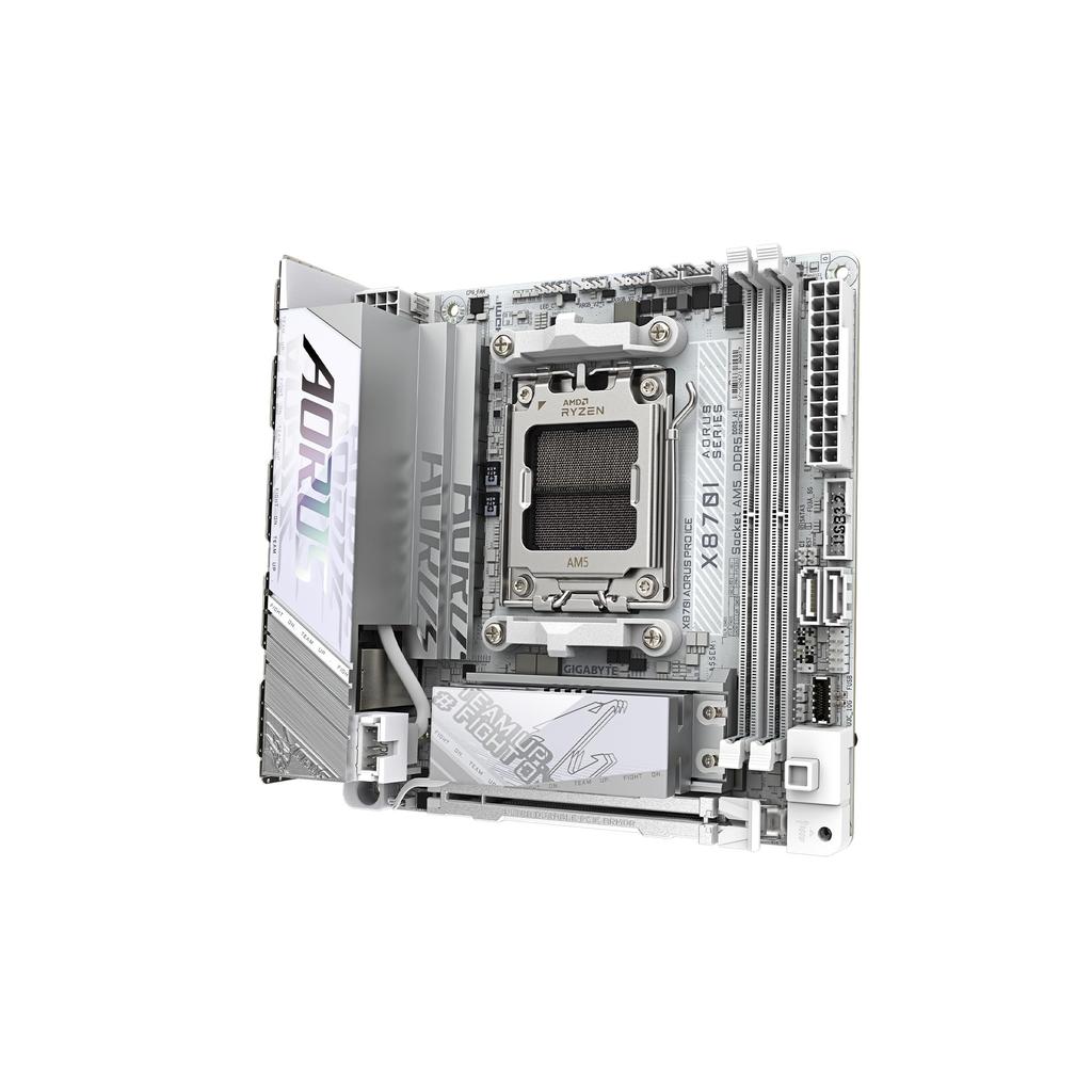 GIGABYTE X870I AORUS PRO ICE - AMD Ryzen White Mini-ITX Gaming Motherboard MB6574