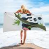 Panda Beach Towel Bathroom Cute Cartoon Animal Soft Quick-drying Bath Towel Kids Teen Adults Gifts Shower Summer Blanket Towels