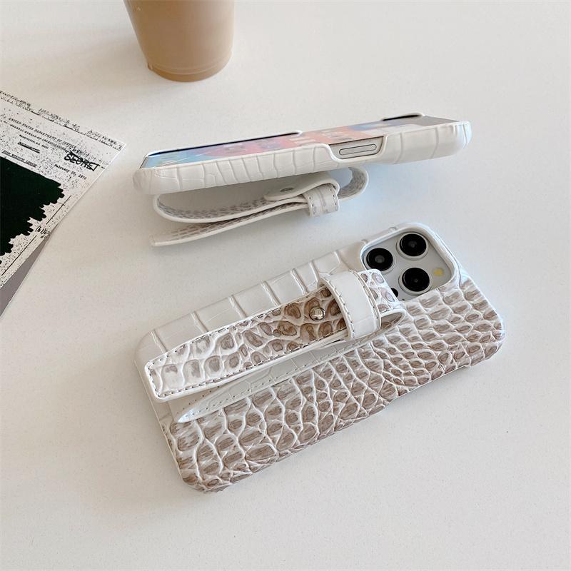 Personalized Leopard Leather Wrist Strap for iPhone Anti-drop Phone Case Fashionable Wrist Strap iPhone 14 15Pro Max 12 13Pro