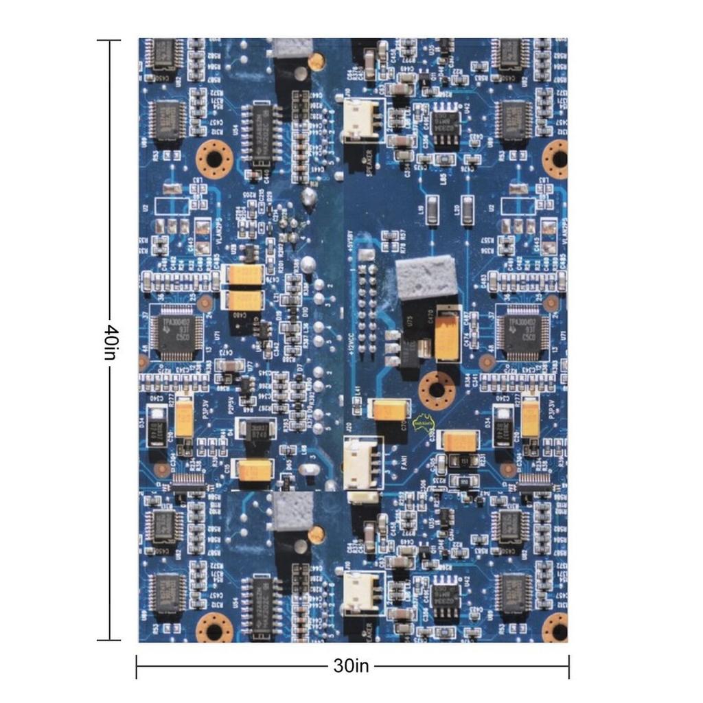Blue Circuit Board Throw Blanket Furry Decorative Beds Soft Big Beach Blankets