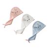 Cartoon Rabbit Hair Towel Wrap Hair Dry Hat Absorbent Hair Drying Towel Hair Towel with Button for Bathroom