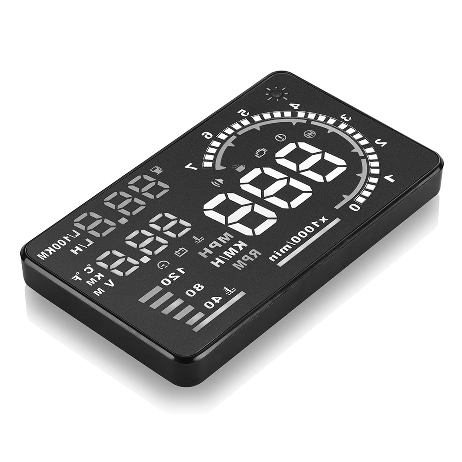 

5,5 Автомобильный HUD-дисплей OBD II Автоматический проекционный экран на лобовое стекло Отображение скорости Система предупреждений автомобиля Предупреждение о превышении скорости Спидометр HUD