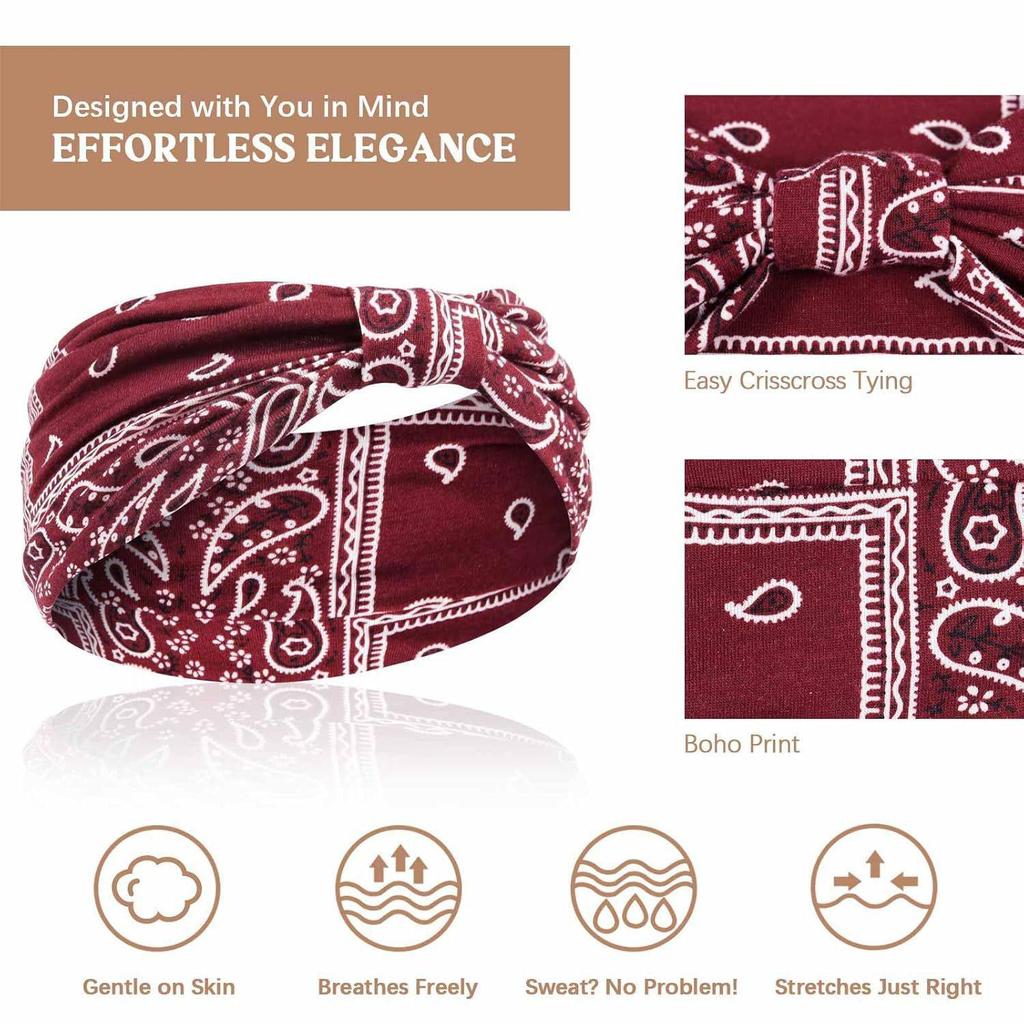 Women's Wide Yoga & Sports Elastic Headband: Bohemian Style Hair Accessory