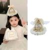Velvet Birthday Crown Mesh Sequined Hat Lovely Bow Hair Clip  Children's