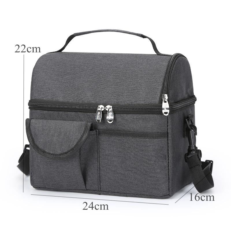 Single/Durable Layer Waterproof Thermal Lunch Bag Large Capacity Portable Picnic Food Insulated Cooler Bag With Shoulder Strap