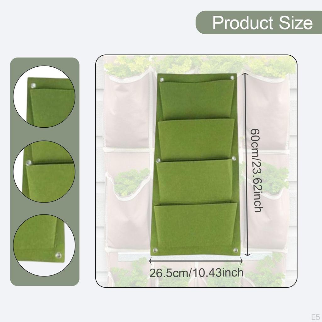 2 Pieces Hanging Grow Bags Flower Containers Non Woven Fabrics Wall Planters Pouch