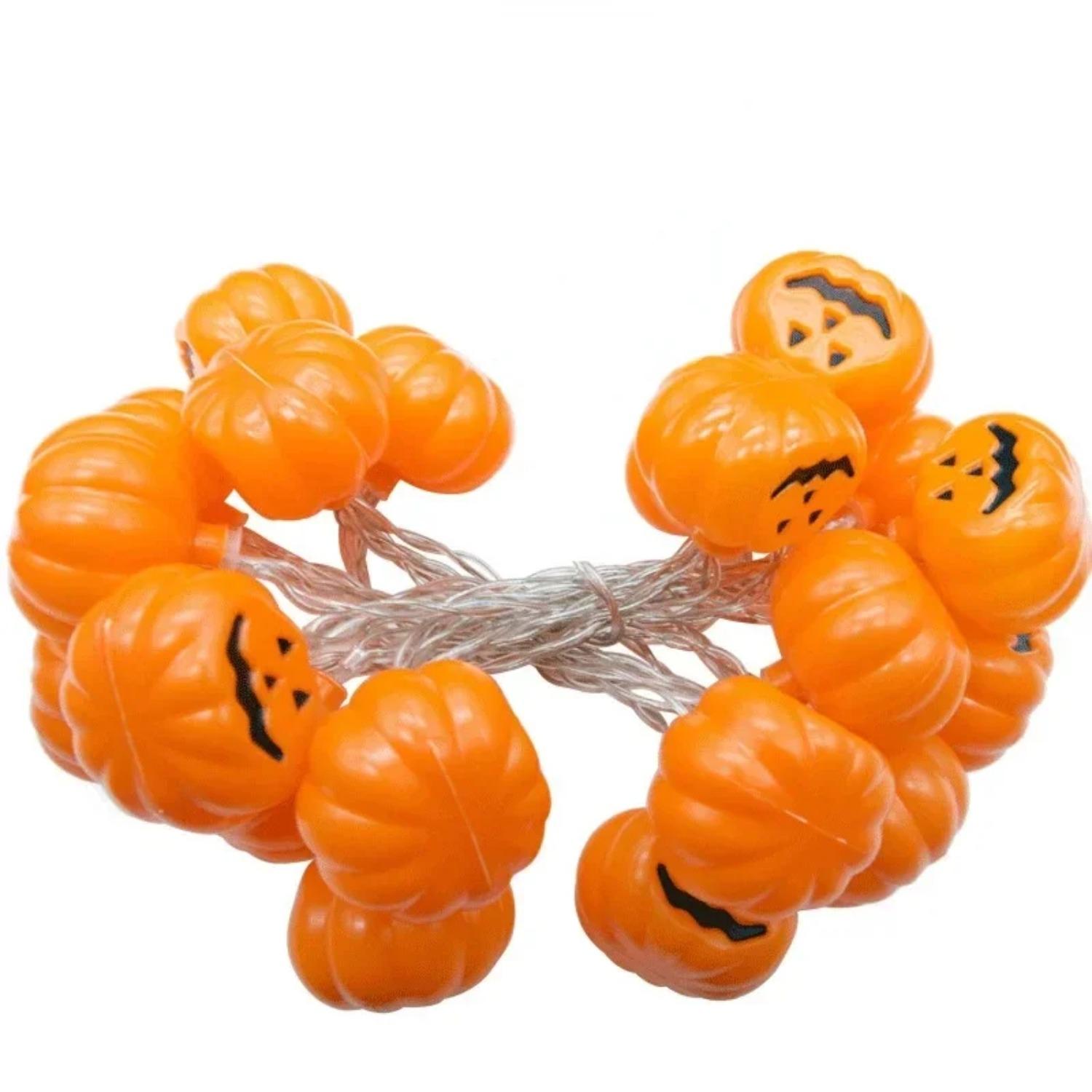 

3M 20 светодиодная гирлянда на Хэллоуин, работающая от батареек, фонарь-тыква на Хэллоуин для вечеринки, двора, сада, украшение на Хэллоуин, батарейки в комплект не входят Style B-20LED 3M