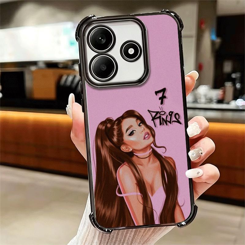 A-Ariana G-Grande Plating Phone Case For Xiaomi Redmi Note 14 15 Pro Plus 13 12 11 11S 11T 10 9S 9 5G Anti-Fall Airabag Cover