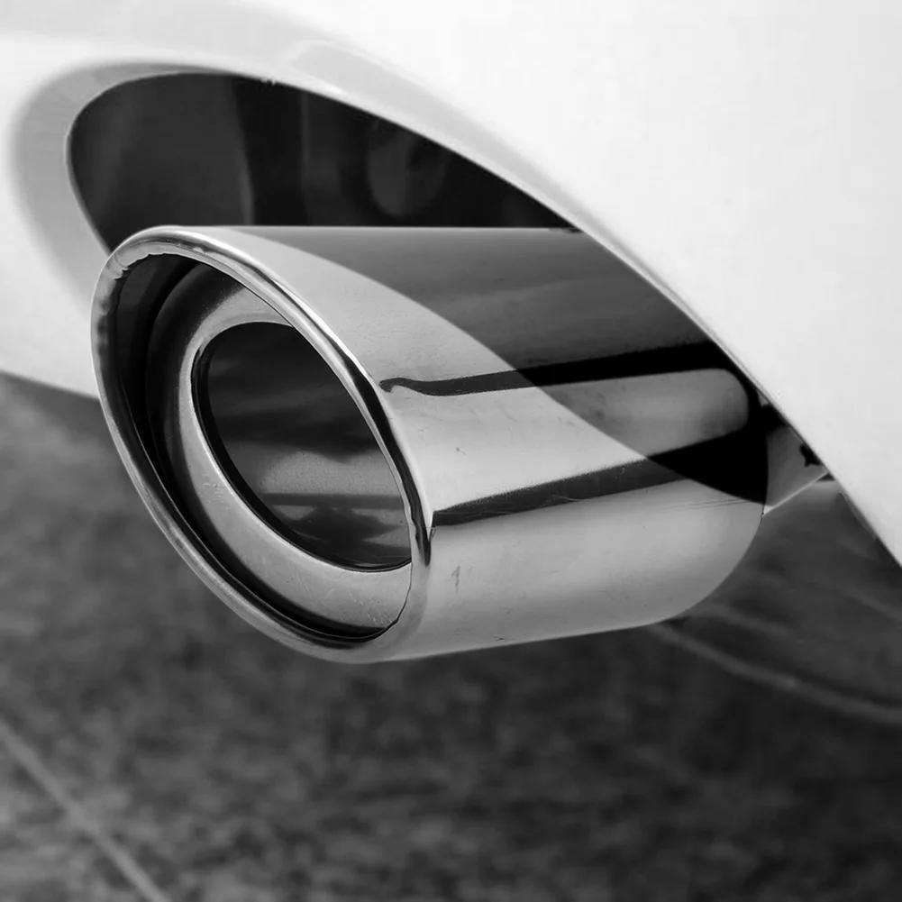 Car Decoration Single/Double Outlet Tail Pipe Car Styling Universal Car Exhaust Trim Muffler Pipe Tail Stainless Steel Curved