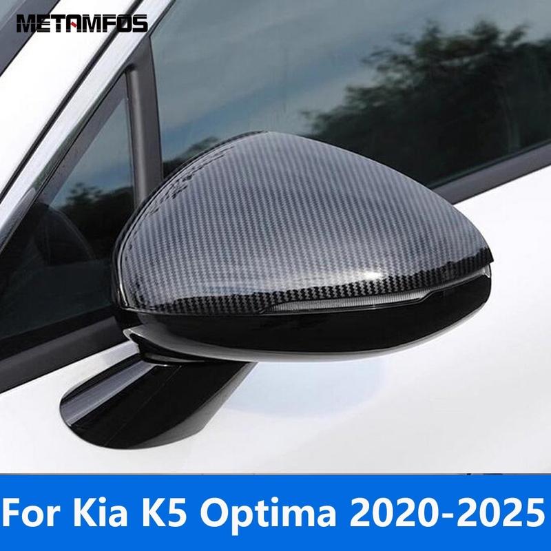 Rearview Side View Mirror Cover Trim For Kia K5 Optima DL3 -2024 2025 Carbon Fiber Protection Cap Accessories Car Styling