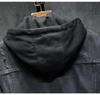 Men's Korean Style Hooded Denim Jacket - Autumn/Winter, Plus Velvet, Thickened, Casual Versatile Workwear