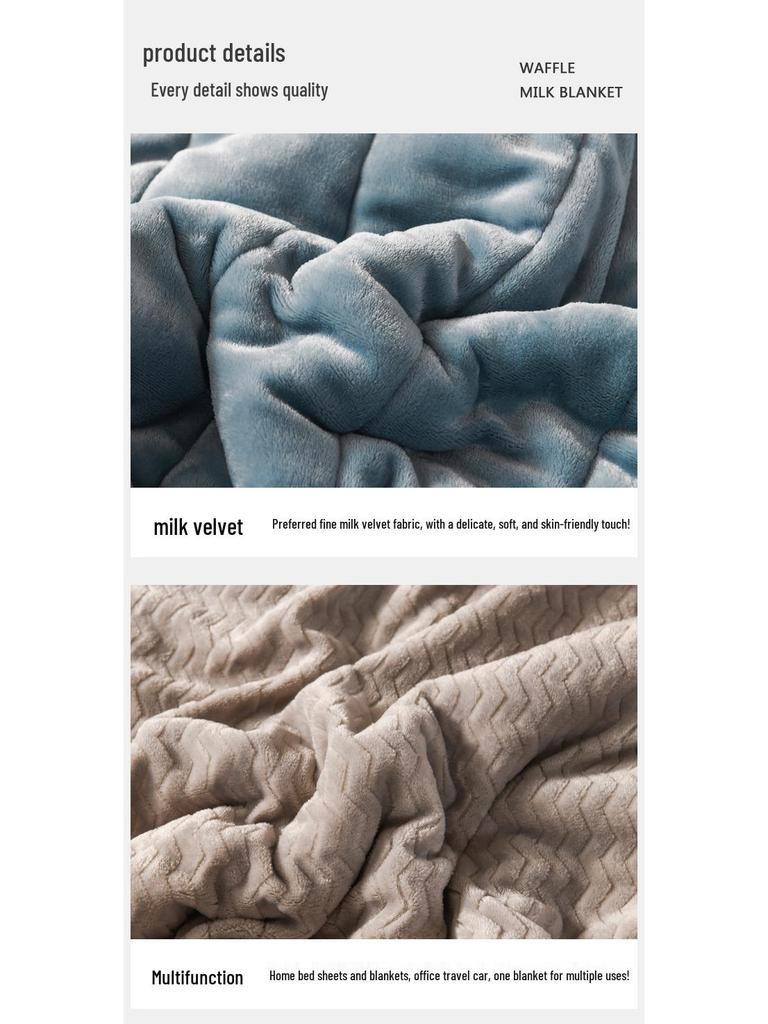 Thickened Three-Layer Milk Velvet Baby Blanket, Machine Washable Fleece Gift Cover