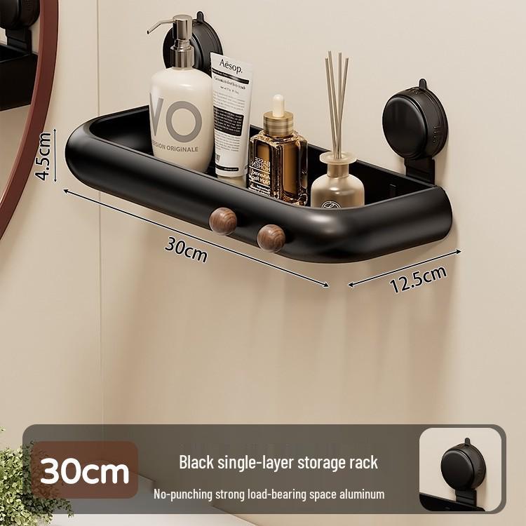 

Vintage No-Drill Bathroom Shelf with Suction Cup for Shower Gel Storage