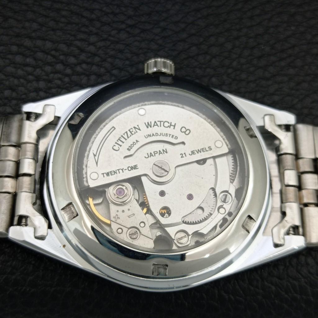 VINTAGE REFURBISHED CITIZEN AUTOMATIC 8200 JAPAN MENS BLUE DIAL WATCH a446869-1