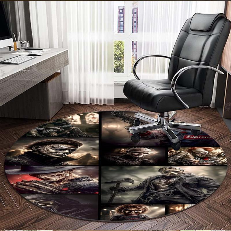 Bride of Chucky Print Round Rug, Washable Floor Carpet, For Entryway Dorm Laundry Room Office Study, Home Decor Birthday Christmas Gift