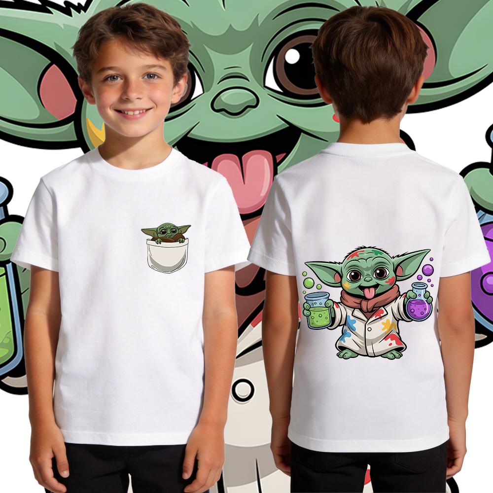 Kids Boys Yoda Graphic T Shirt Cotton Casual Soft Breathable Star Wars Child Clothing Summer Top Toddler Tee