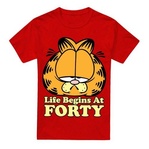 Garfield Unisex Adult Life Begins At Forty T-Shirt