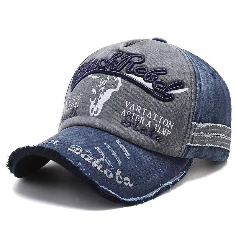 Fashion Baseball Cap Women Hip Hop Cap Hole Letter Cap Men Outdoor Daddy Cap Adjustable