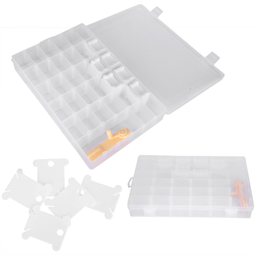 Stickers Included Floss Organizer Box 36 Compartments Embroidery Floss Organizer  For Craft Storage