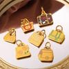 European and American Versatile Creative Color Bag Pendant, Stainless Steel Dripping Oil DIY Bracelet Necklace Accessories