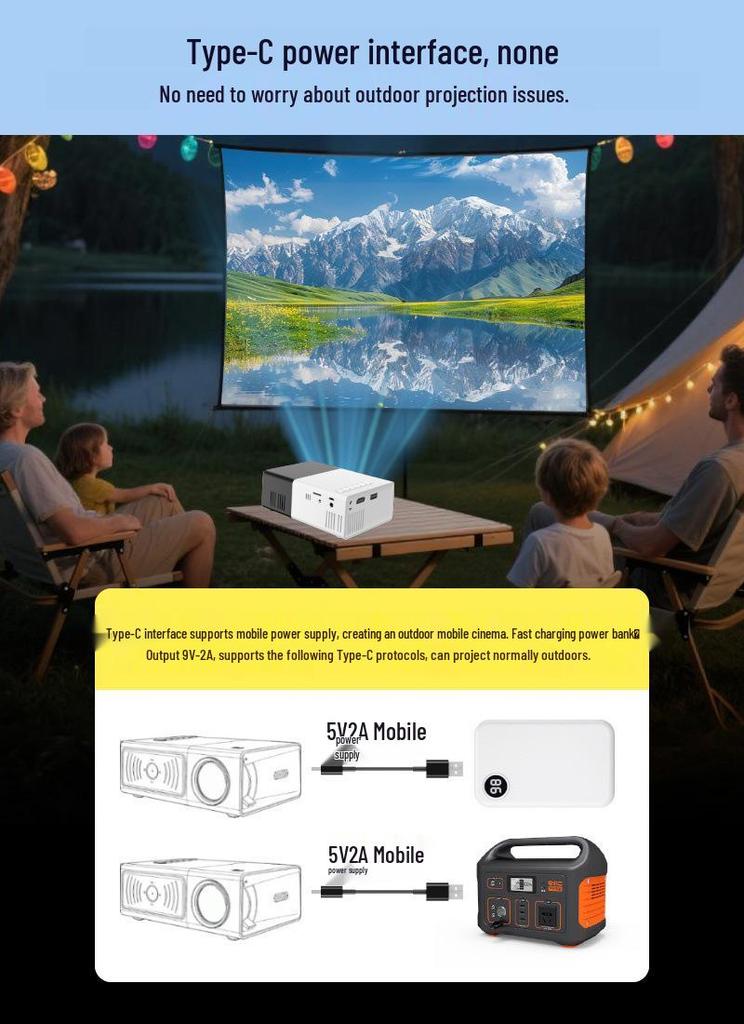 Compact LED HD Mini Projector for Home Theater