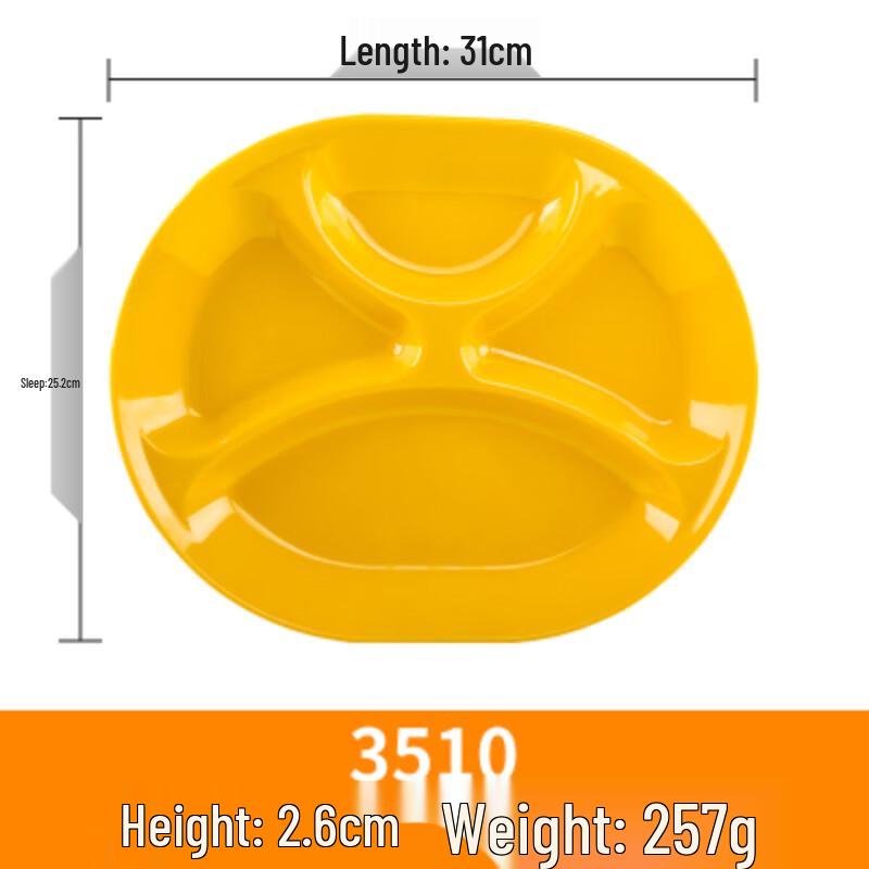 Four-Compartment Melamine Divided Lunch Tray