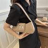 Gentle and fashionable texture bow shoulder bag women's 2025 spring and summer new versatile ins underarm bag small square bag