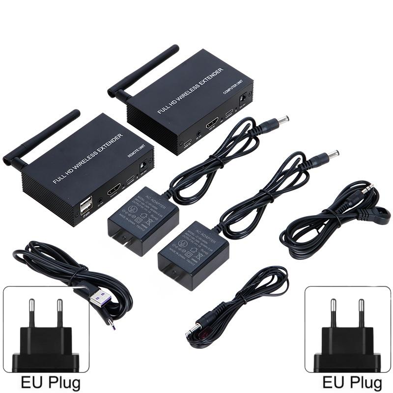 1080P 200M Kabelloser HDMI KVM Extender USB KVM Kabelloser Extender Audio Video Sender und Empfänger Unterstützt Maus und Tastatur