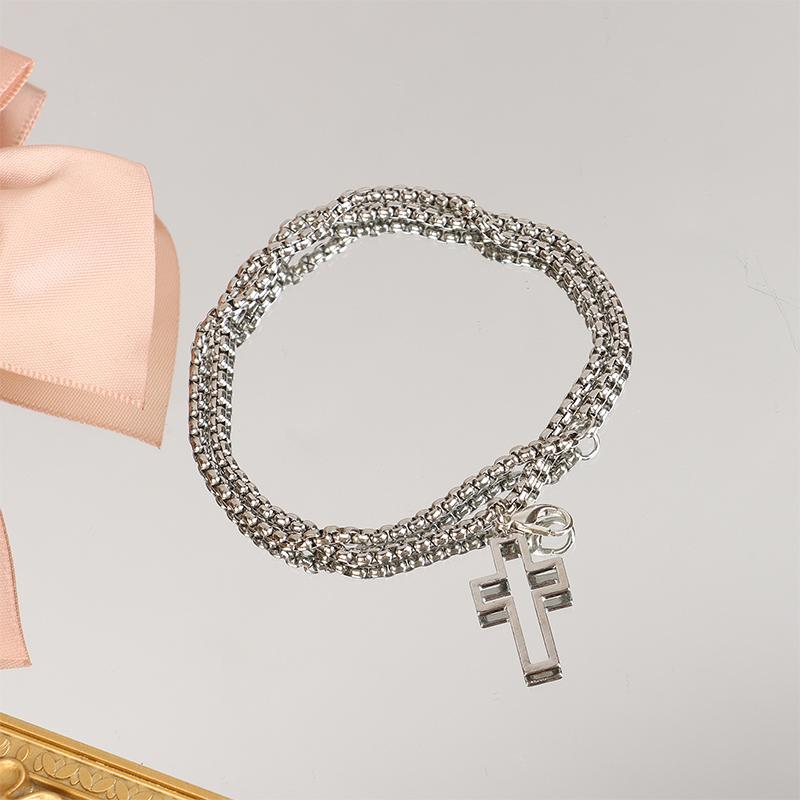 Hohlkreuz-Anhänger Doppelschicht-Armband Hip Hop Coole Männer Hand-Accessoires Jubiläumsparty Schmuck Geschenke