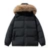 Winter Unisex Oversized Hooded Cotton Puffer Jacket With Faux Fur Collar Warm Thick Outerwear Men Women