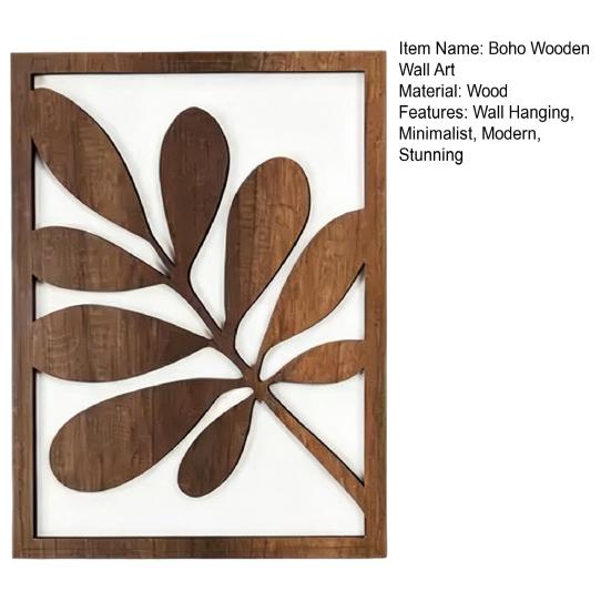 3 Pezzi Foglie di Palma Legno Arte da Parete, Pianta Tropicale Boho Decorazione Murale, Pannello Scultura da Parete Minimalista Intagliato a Vuoto per Casa Soggiorno, Camera da Letto,