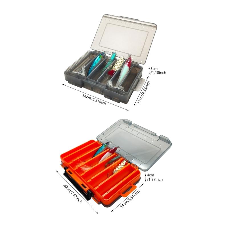 Double Sided Fishing Tackle Storage Box Plastic Fishing Tool Case Jigs Head Hook Storage Organizers Fishing Supply