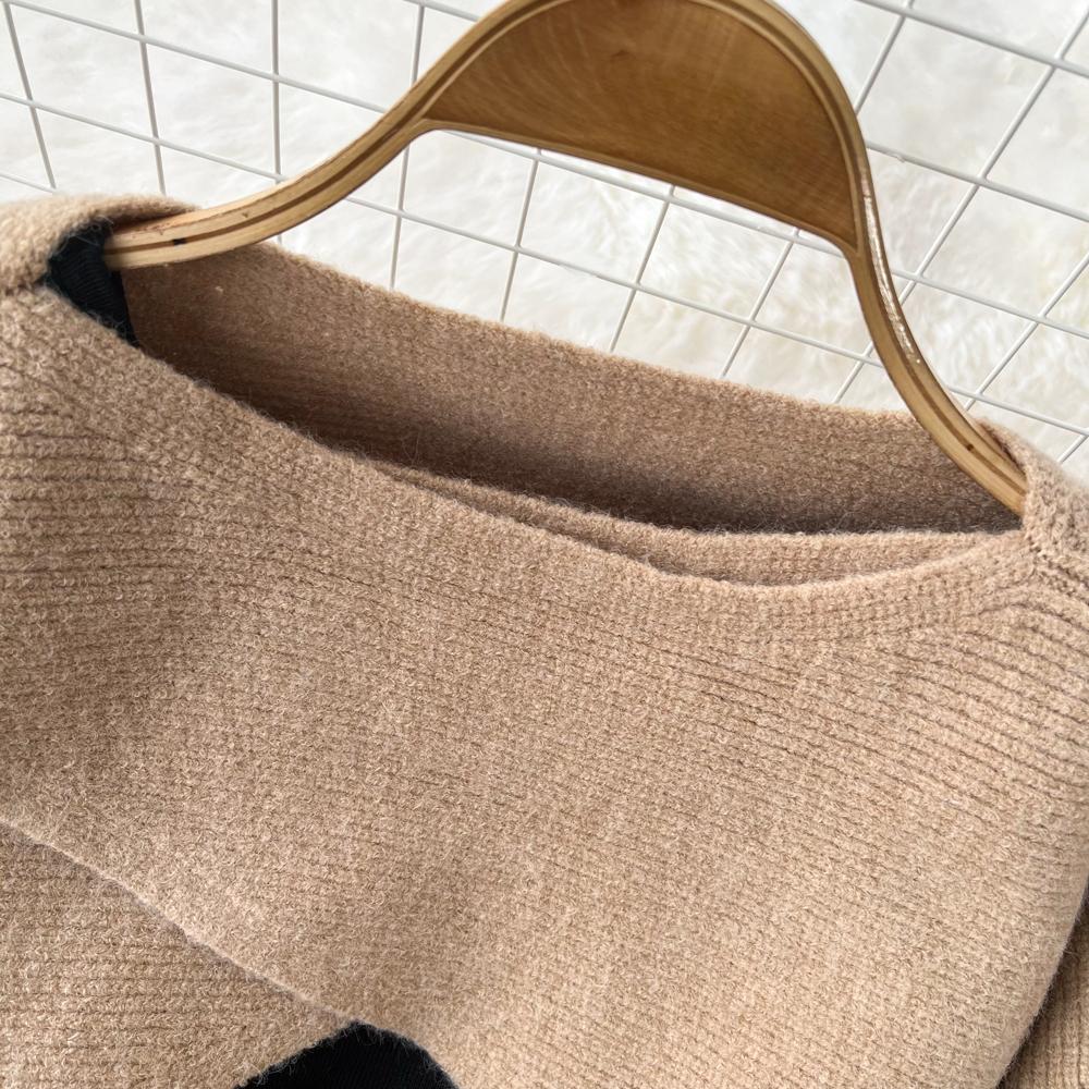 Fashion Suit Skirt Women's Casual Round Neck Half-cut Knitted Blouse Top Two-piece Set Korean Version Temperament Suspender Dress