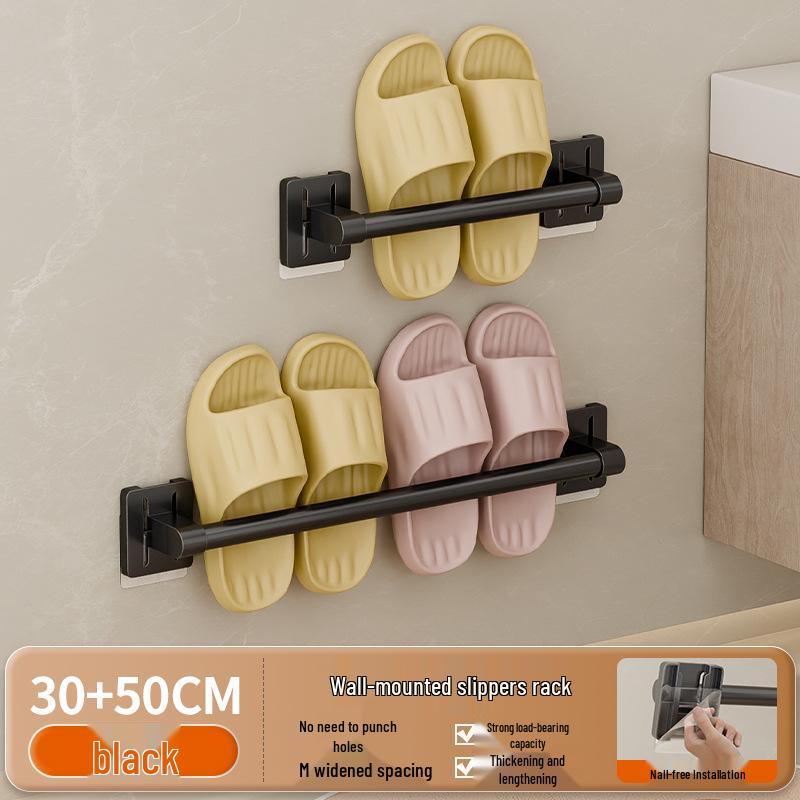 No-Drill Wall-Mounted Bathroom Shoe Rack: Easy Installation, Entrance Hall Slipper Holder