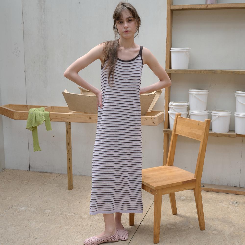 Elssibeui Stripe Sleeveless Knit Dress_Light Purple