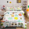 Cute Doodle Icons Pattern Bedding Duvet Cover Set  (1*Duvet Cover 2*Pillowcases, without duvet insert)