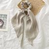 28cm Long Ribbon Satin Scrunchies Solid Color Fashion Bow Ponytail  Hair Ties Women Girls Elastic Hair Bands Headwear Accessory