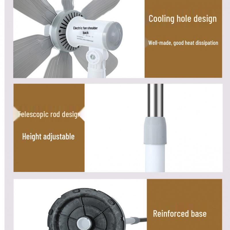 Quiet Mini Five-Blade Floor Fan for Home, Dorm, and Office