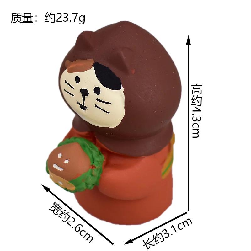 INS ZAKKA Resin Ornaments Autumn Harvest Chestnut Series Persimmon Tree Thief Cat Camera Prop Japanese Mini Home Decoration Gift
