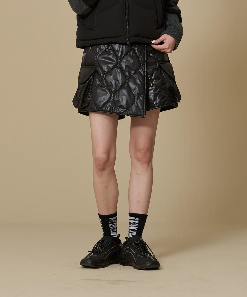 BBC EARTH W Primaloft Wave Quilted Skirt Pants_Black