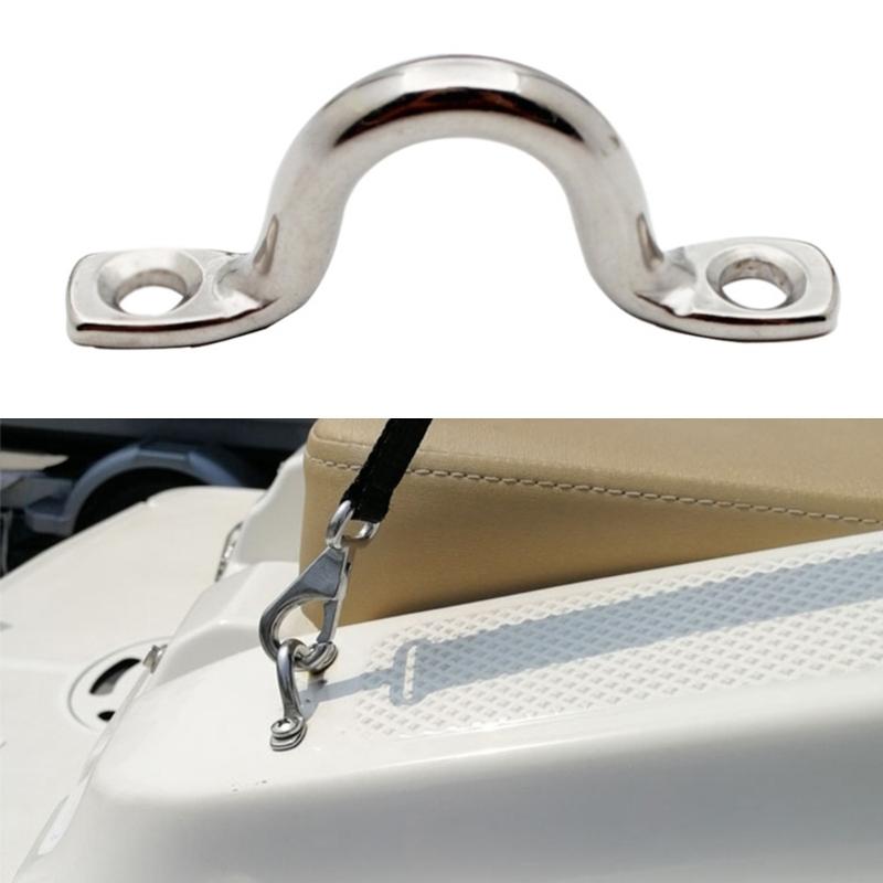 8pcs/10pcs Marine Boat Top Pad Eye Tie Down Anchors Point Tie Down Kayak Deck Loop with Screws Stainless Steel Eye Strap