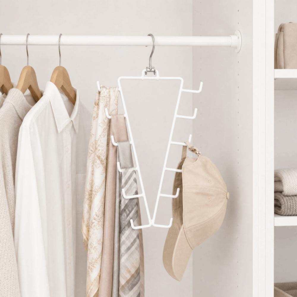 2Pcs Rotatable Double Sided Hanger 12 Hooks Laundry Hanger Metal V Shaped Hanger  Wardrobe