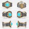 Gemstones Luxury Men Rings 316L Stainless Steel Turquoise Ring Retro Classic for Rider Boyfriend Jewelry Xmas Gift Dropshipping