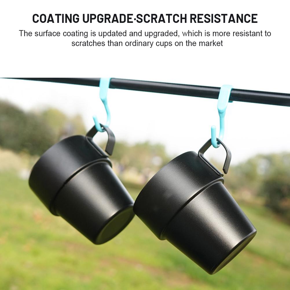 Sada 4 stohovatelných hrnků na kávu se stojanem Stohování 304 Nerezová ocel Dvojitě izolované hrnky pro