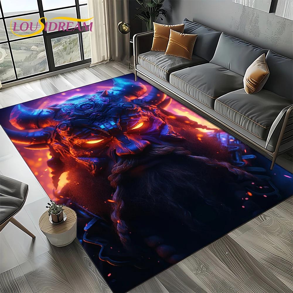 Odin Viking Symbol Valknut Nordic Valhalla Carpet Rug for Living Room Bedroom Home Sofa Decoration,Area Rug Non-slip Floor Mat